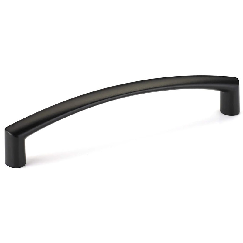Contemporary Curved Pull - 5-1/16" Center-to-Center - 5-7/16" OL -Matte Black